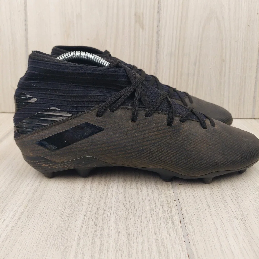 Adidas Nemesis Soccer Cleats Mens 9.5 Black Gold Athletic Sports Futbol